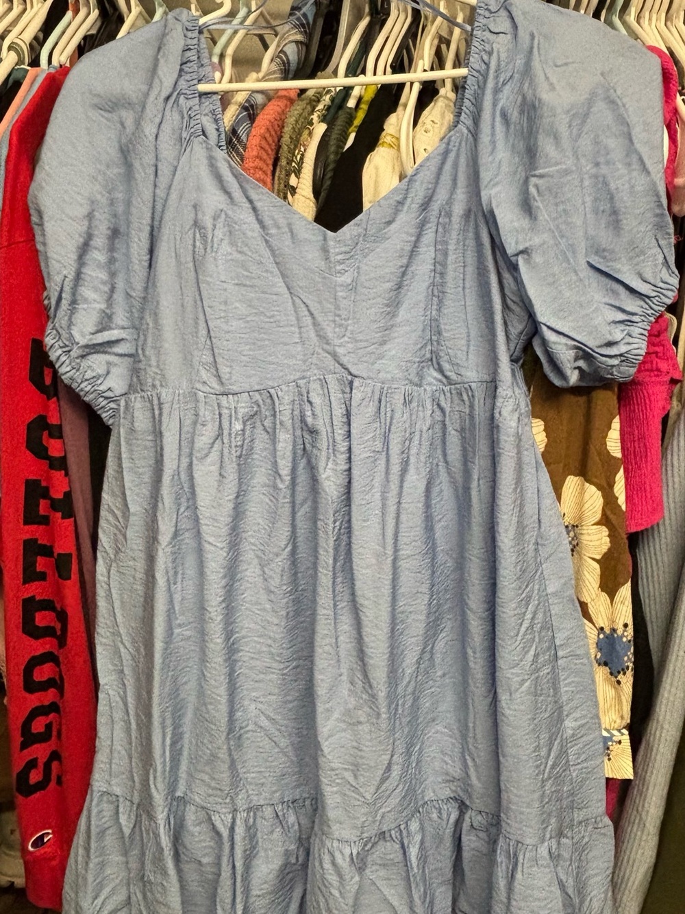 Light Blue Puff Sleeve Women’s dress